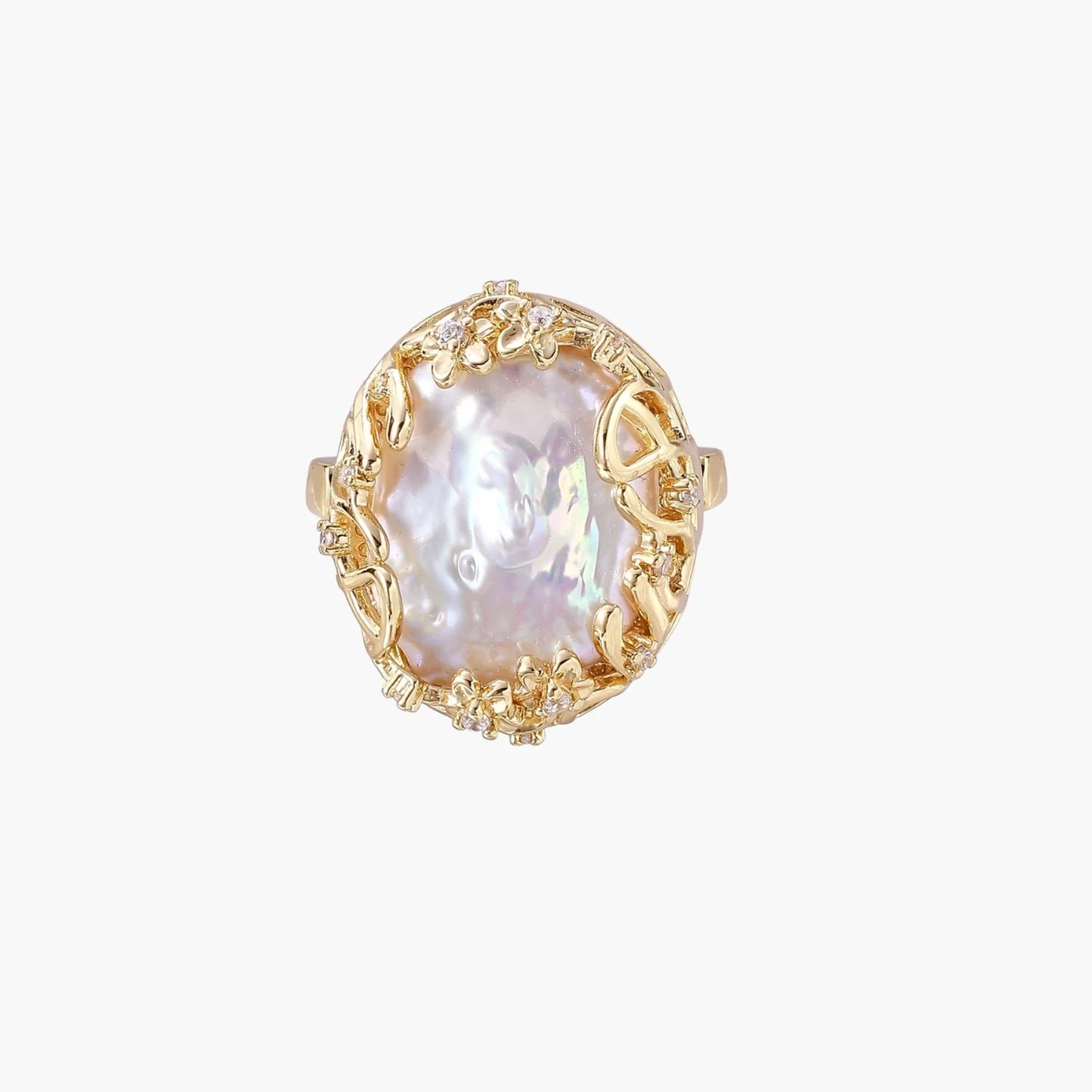 Baroque Pearl Crown Ring