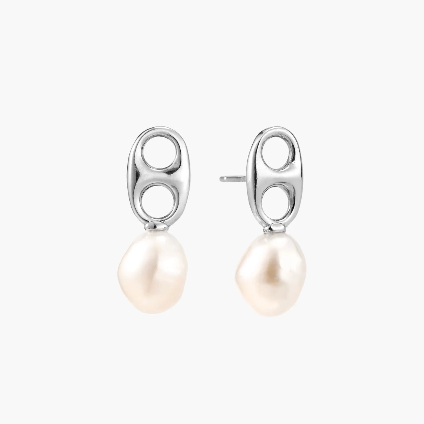 Pearl Circle Drop Studs