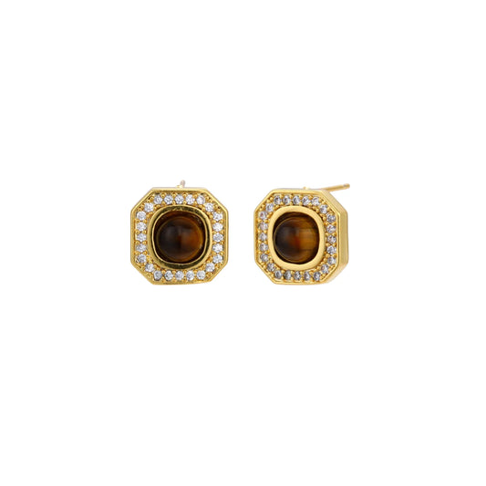 Golden Octagon Studs