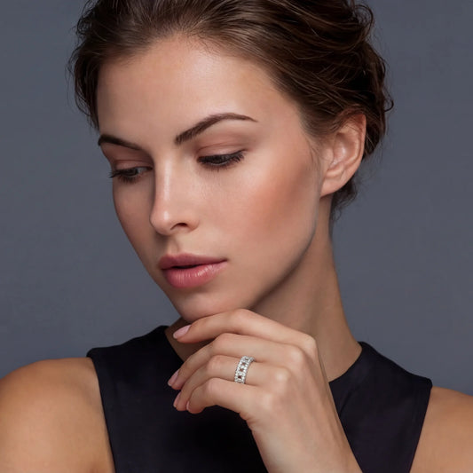 Stellar Row Moissanite Ring by Gabriella's Jewels Clarity: VVS1