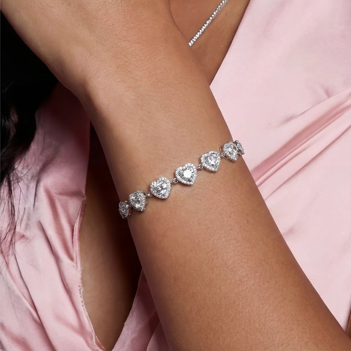 Hearts Moissanite Bracelet by Gabriella's Jewels