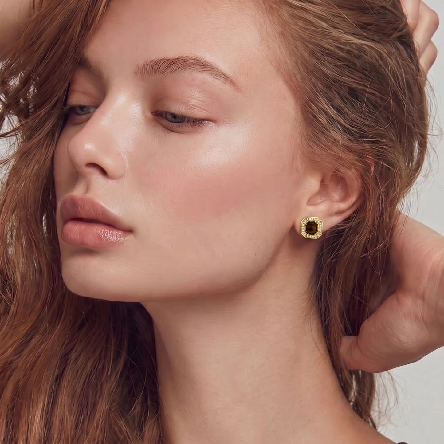 Golden Octagon Studs
