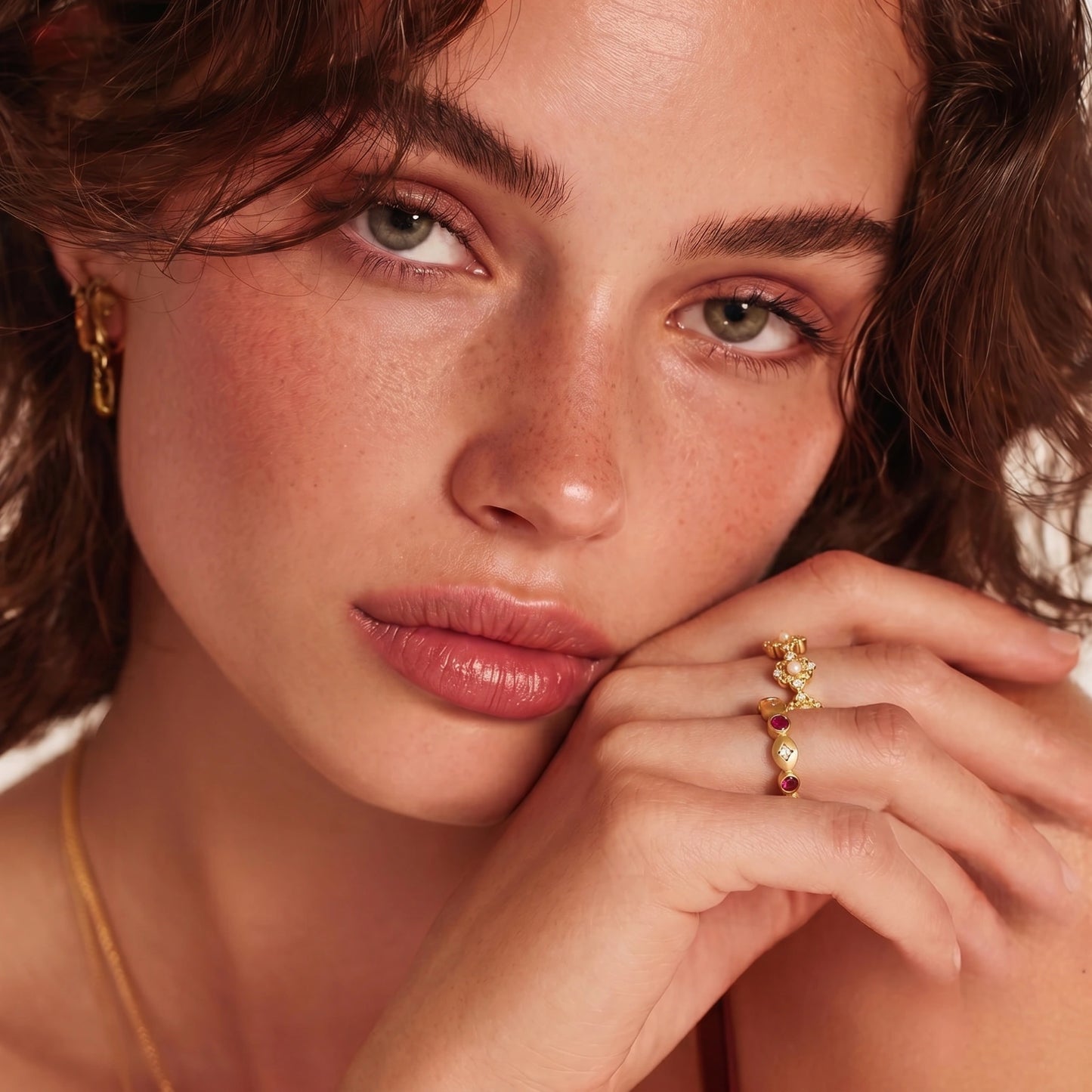 Crimson Orbit Ring by Gabriella's Jewels