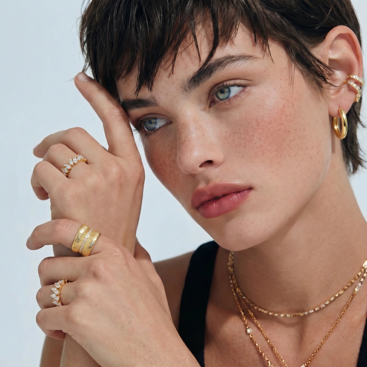 Ridged Luxe Cuff Ring by Gabriella's Jewels