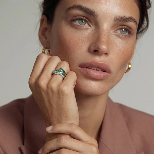 Emerald Layers Ring by Gabriella's Jewels