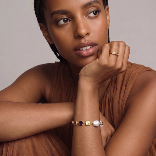 Gemstone Mix Chain Bracelet by Gabriella's Jewels