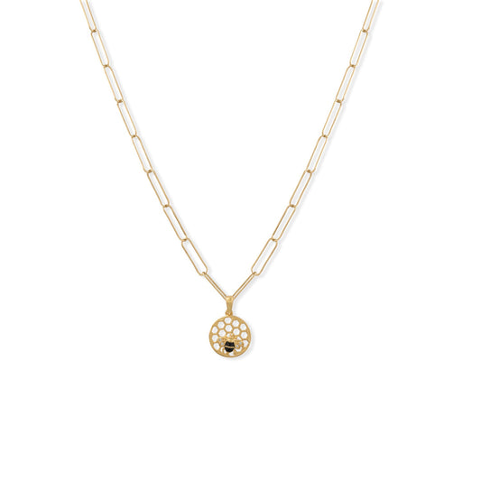 21" 14 Karat Italian Gold Plated Paperclip Chain Necklace