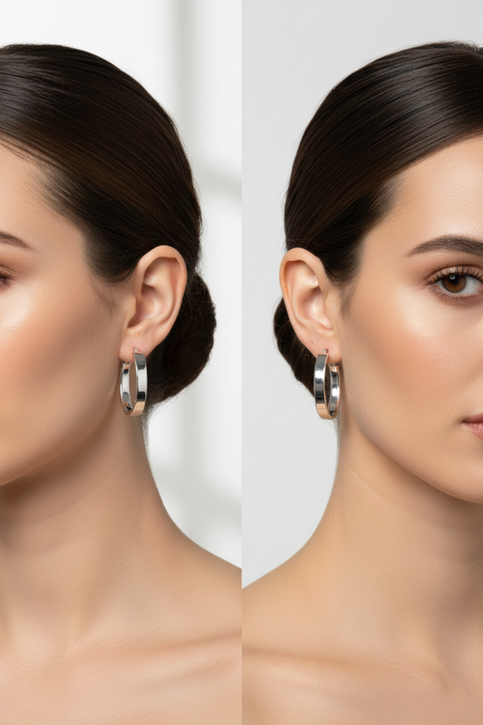 Sterling Silver 5.5mm Oval Hoop Earrings