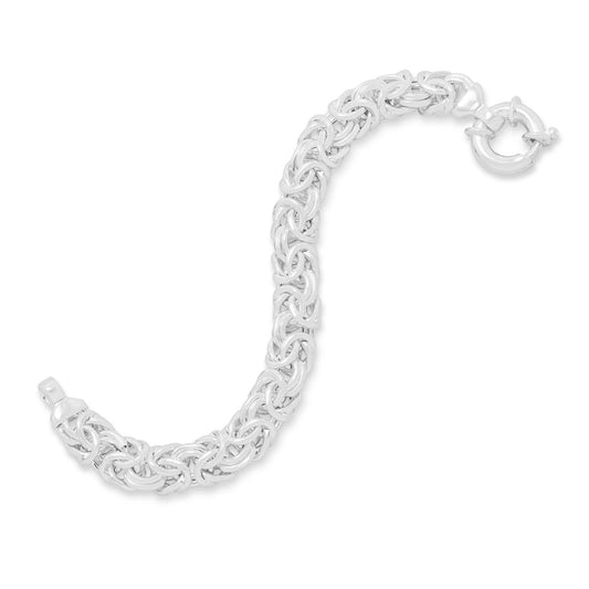 Luxurious Byzantine Silver Bracelet, Made in Italy, Available Lengths 7" or 8"