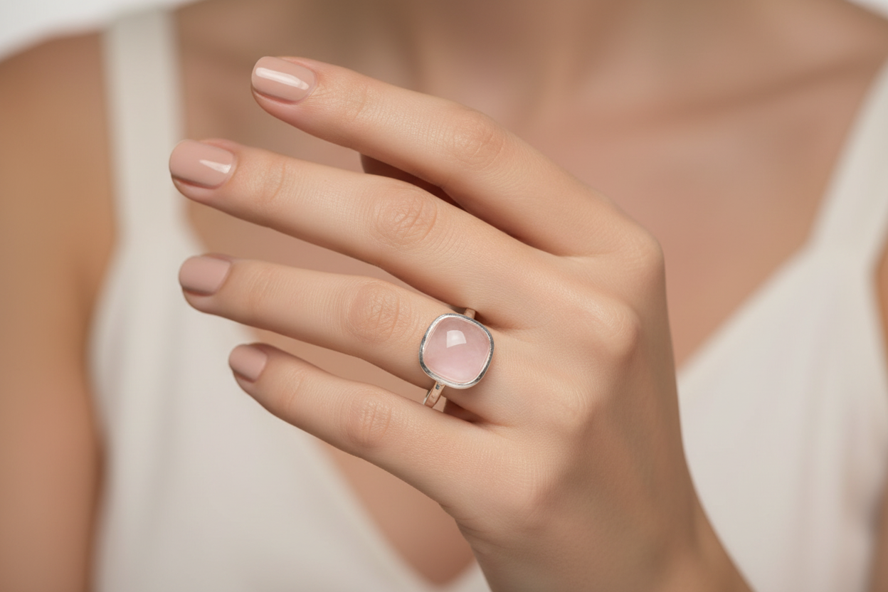 Sterling Silver Rose Quartz Ring