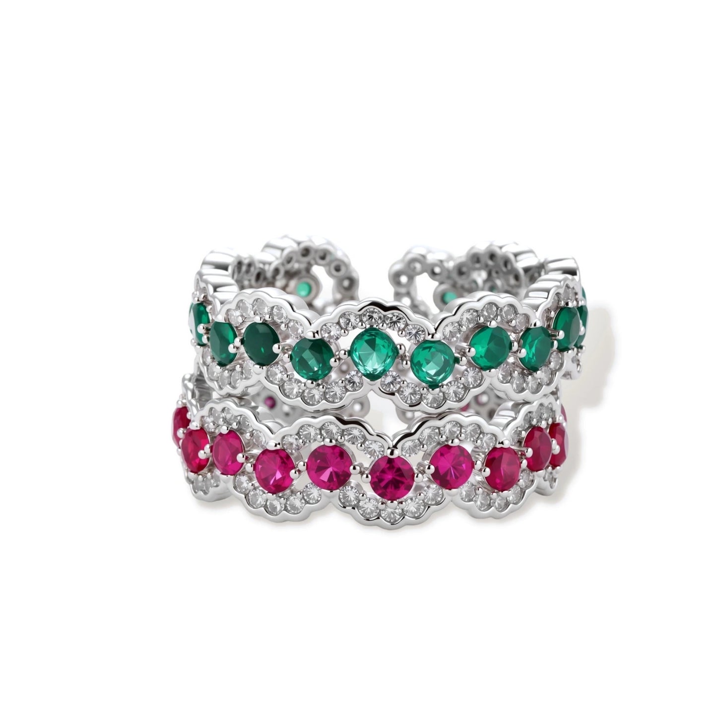 Emerald Wave Ring by Gabriella's Jewels