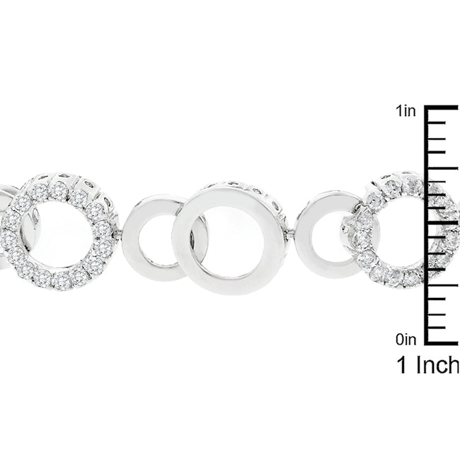 Circle Bijoux 5.63ct CZ 8 Inch Silver Bracelet