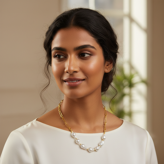 Baroque Pearl Fashion Necklace