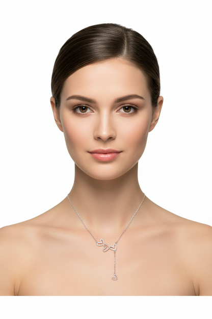 925 Sterling Silver Heart Y-Necklace