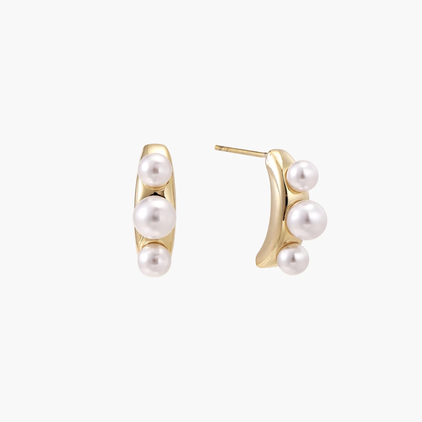 Pearl Trio Curve Studs