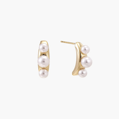 Pearl Trio Curve Studs