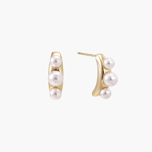 Pearl Trio Curve Studs
