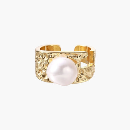 Golden Tide Pearl Ring