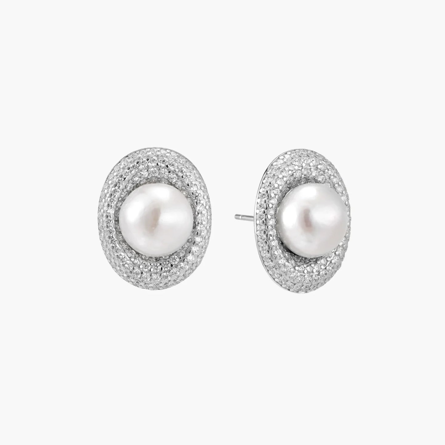 Pearl Halo Studs