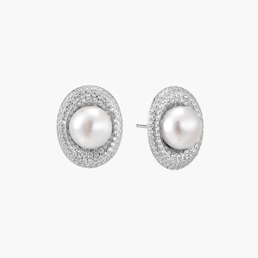 Pearl Halo Studs