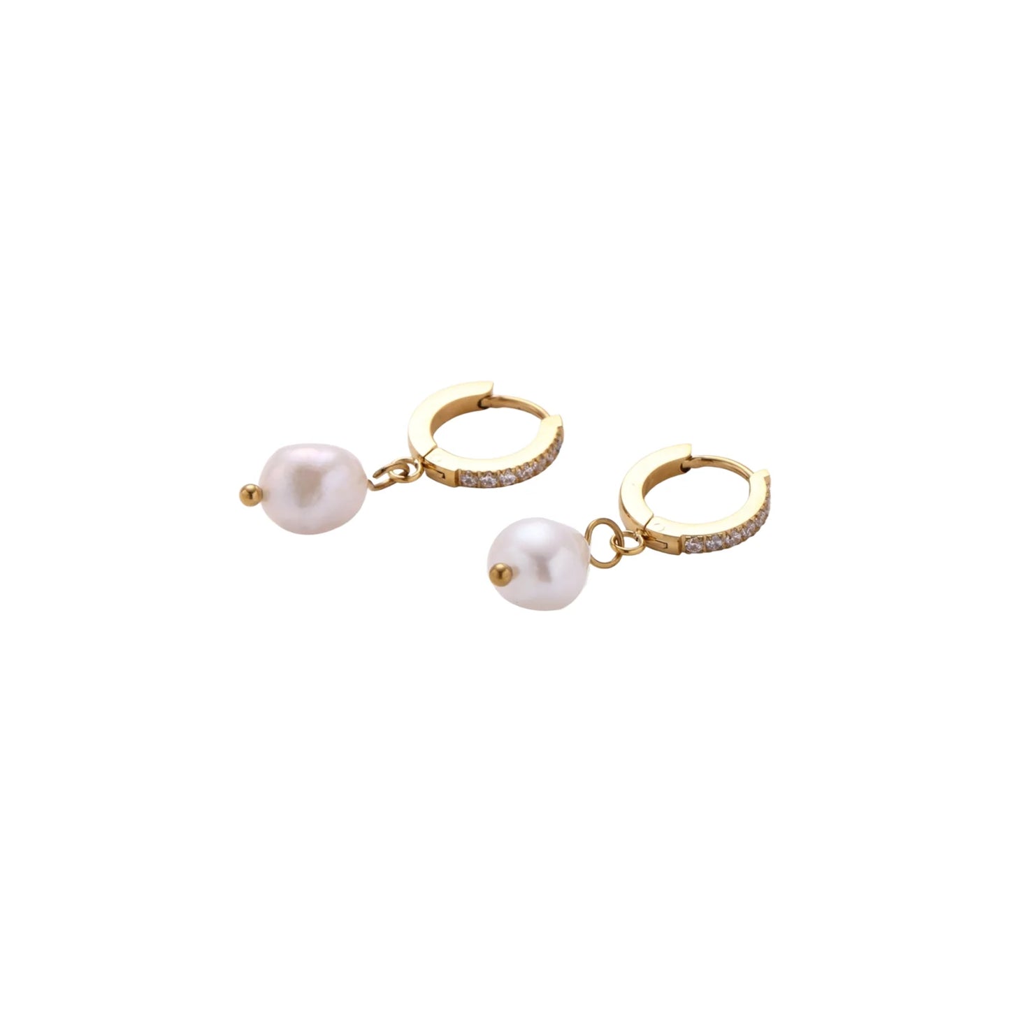 Pearl Drop Hoops by Gabriella's Jewels