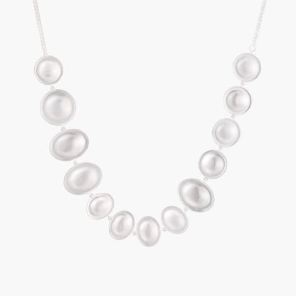 Pearlescent Sterling Silver Bubbles Arc Statement Necklace