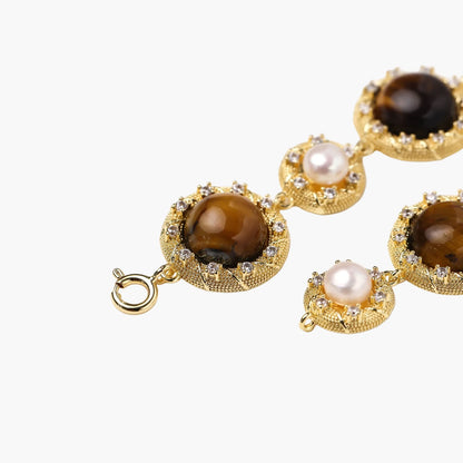Tiger's Eye Pearl Wisdom Bracelet
