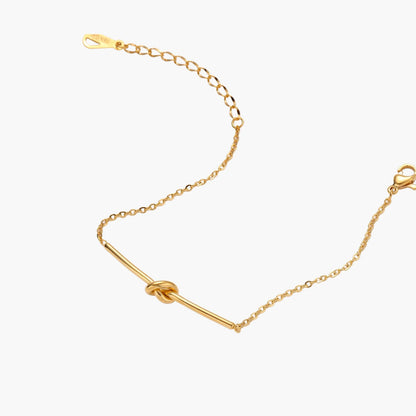 Twisted Knot 18K Gold Plate  Bar Bracelet