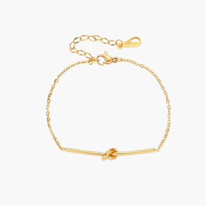 Twisted Knot 18K Gold Plate  Bar Bracelet