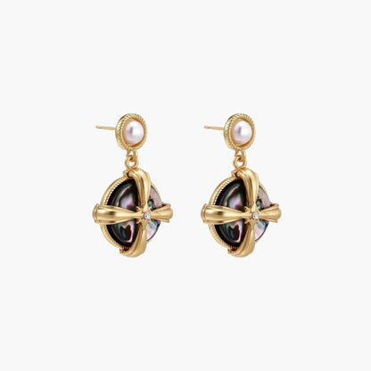 Pearl Abalone Cross Drops