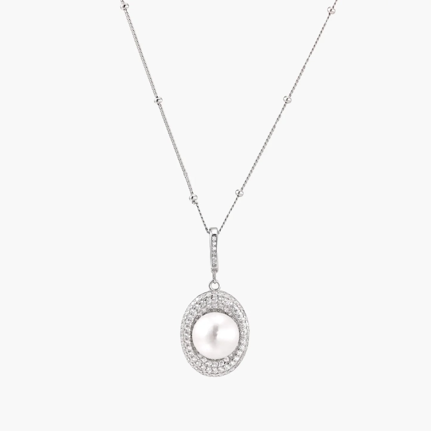 9.2mm Freshwater Pearl Halo Necklace