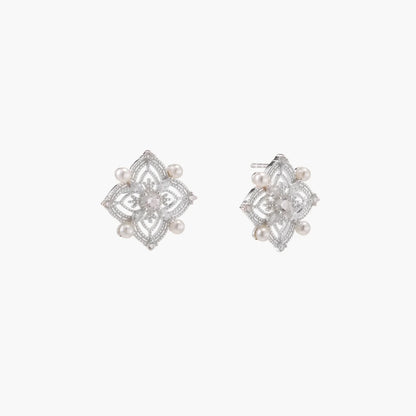 Celestial Pearl Cross Studs