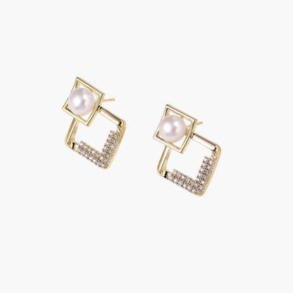 Pearl Geometry Earrings