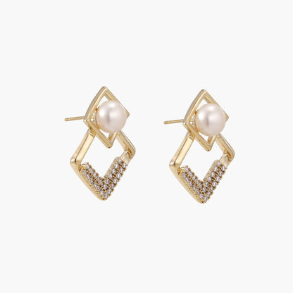 Pearl Geometry Earrings