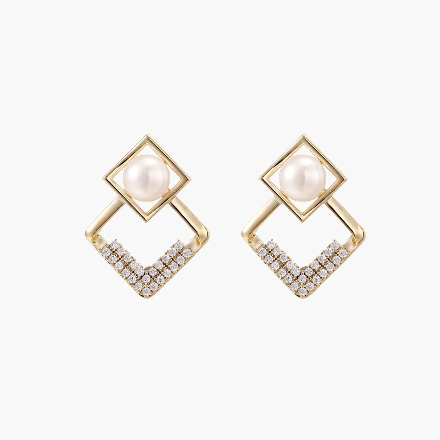 Pearl Geometry Earrings