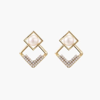 Pearl Geometry Earrings