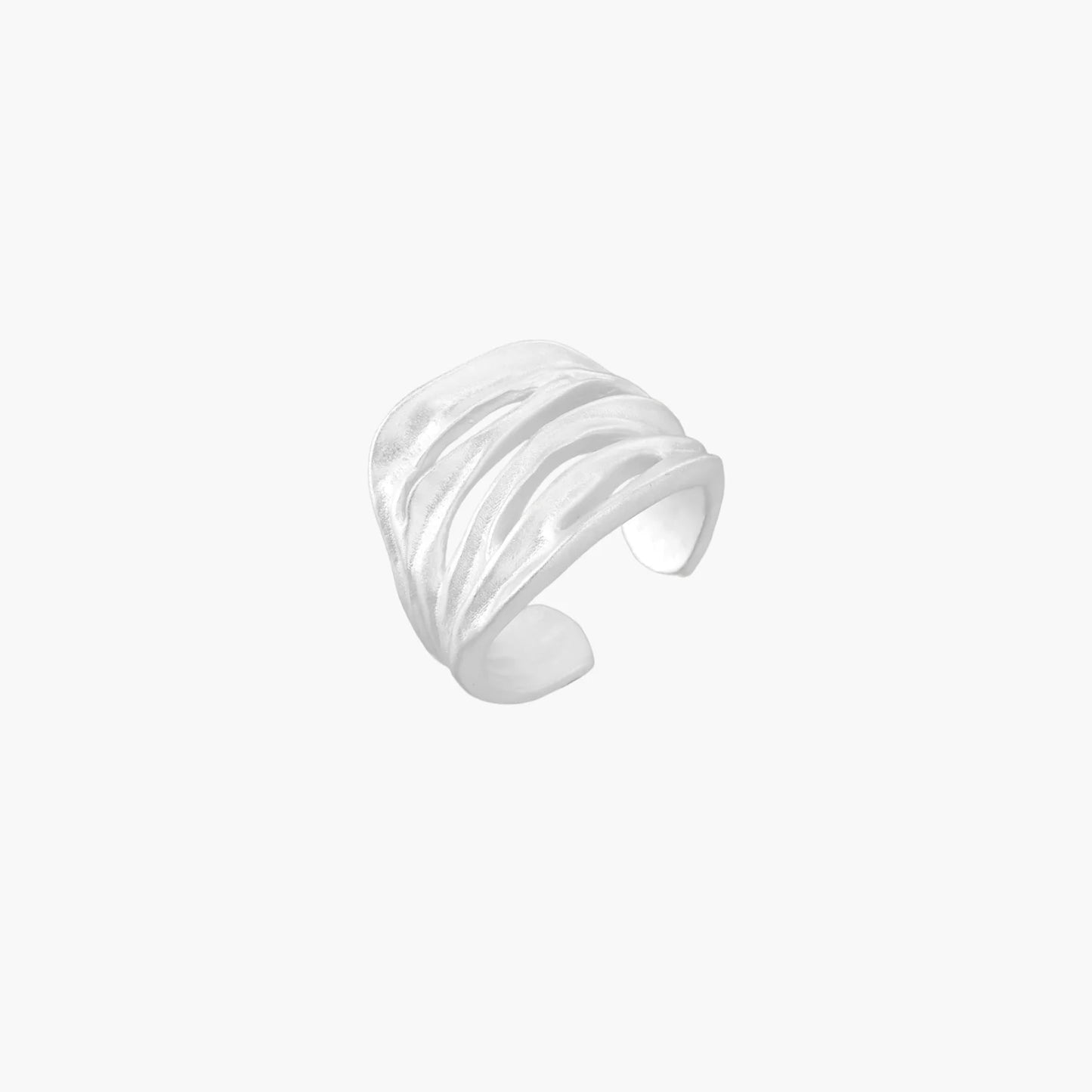 Sterling Silver Ridge Wave Ring
