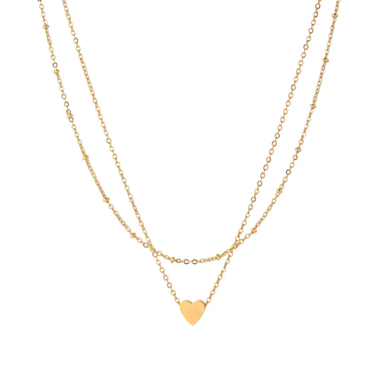 Layered Heart Necklace by Gabriella's Jewels