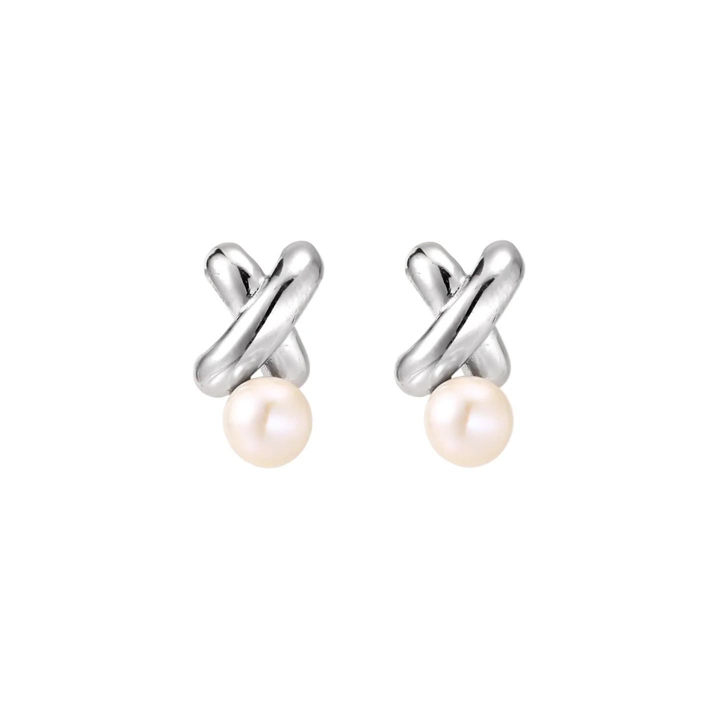 Infinity Pearl Studs by Gabriella's Jewels