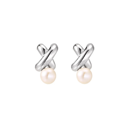 Infinity Pearl Studs by Gabriella's Jewels