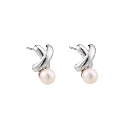 Infinity Pearl Studs by Gabriella's Jewels