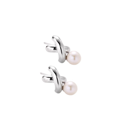 Infinity Pearl Studs by Gabriella's Jewels