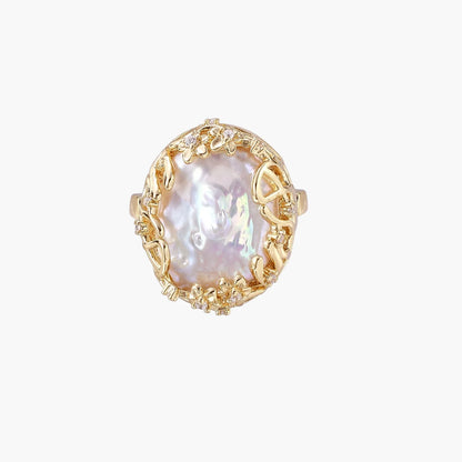 Baroque Pearl Crown Ring