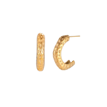 Dimpled Glow Hoops by Gabriella's Jewels