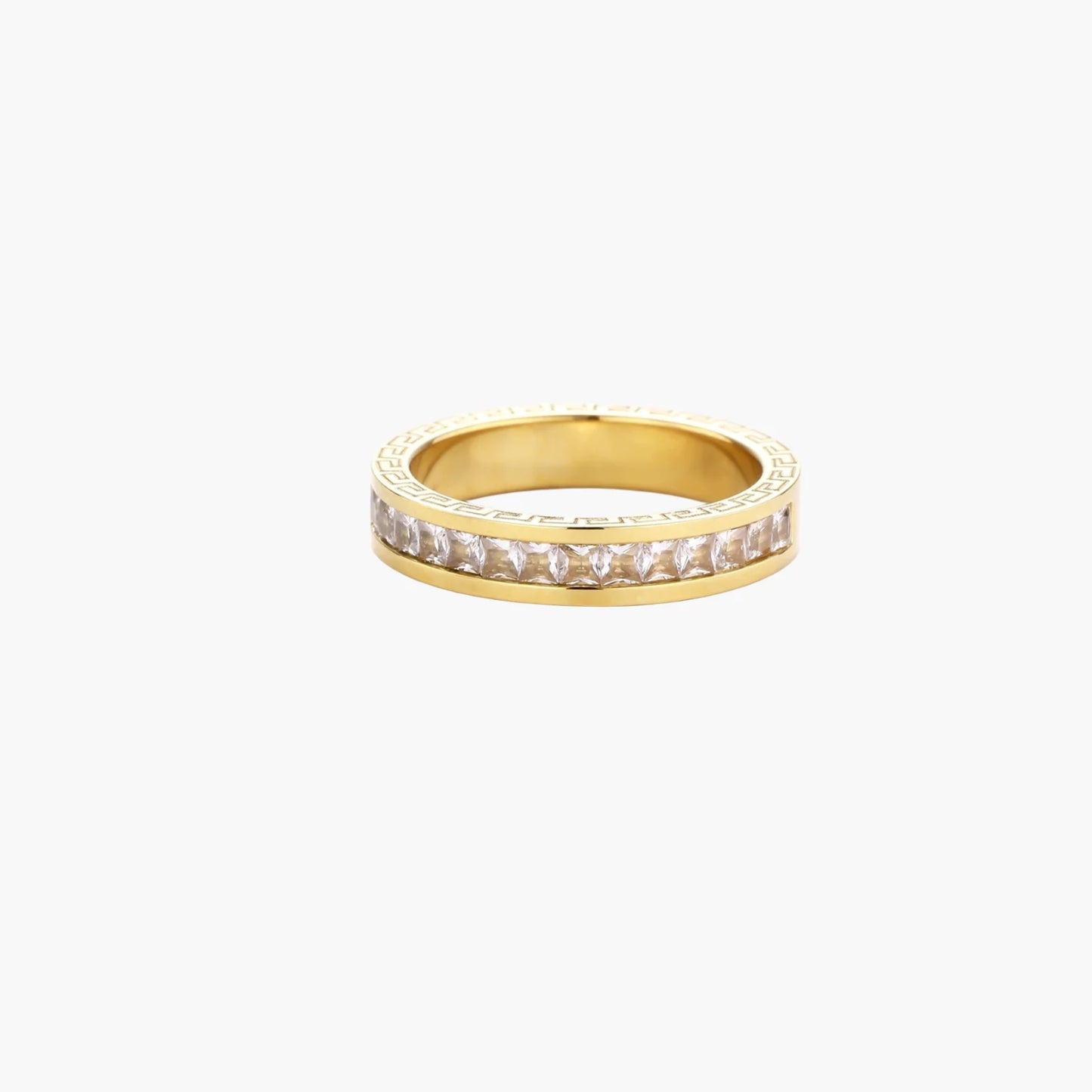 Celestial 14K Greek Key Motif Band Ring