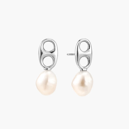 Pearl Circle Drop Studs