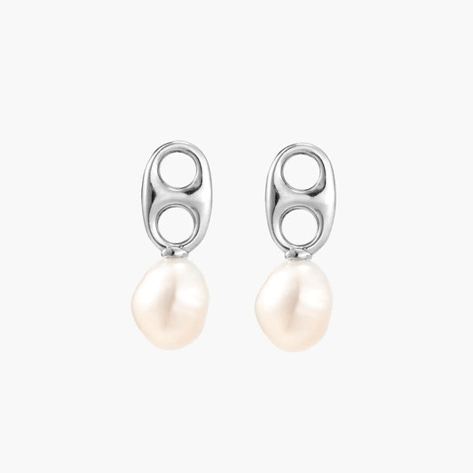 Pearl Circle Drop Studs