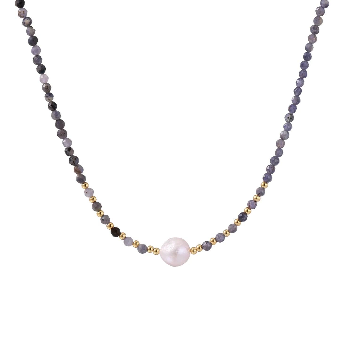 Twilight Pearl Iolite Necklace by Gabriella's Jewels