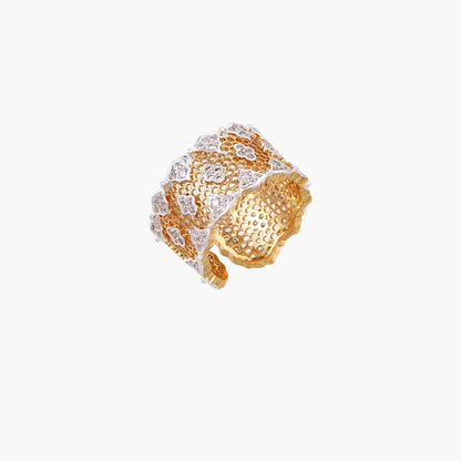 Lattice Crystal Honeycomb 18K Ring