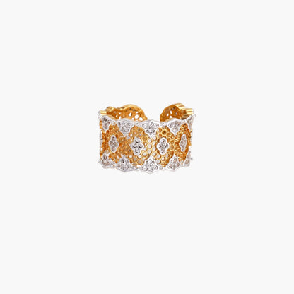 Lattice Crystal Honeycomb 18K Ring